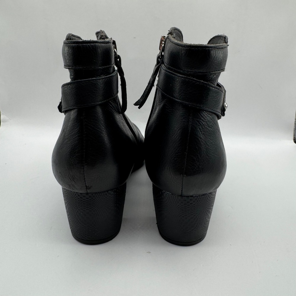 SoftWalk Ankle Boots Women 9.5N Black Leather Cap Toe Buckle Strap S1453-001 - Picture 3 of 10